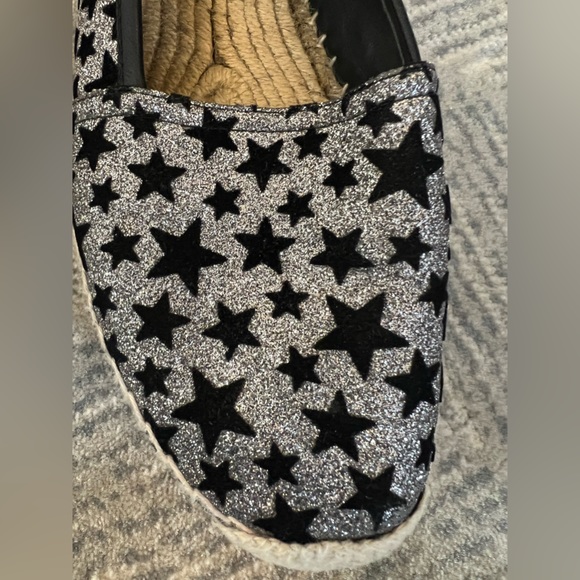 Saint Laurent espadrilles with silver glitter and black stars, 38.5 US 8.5 - Picture 2 of 14